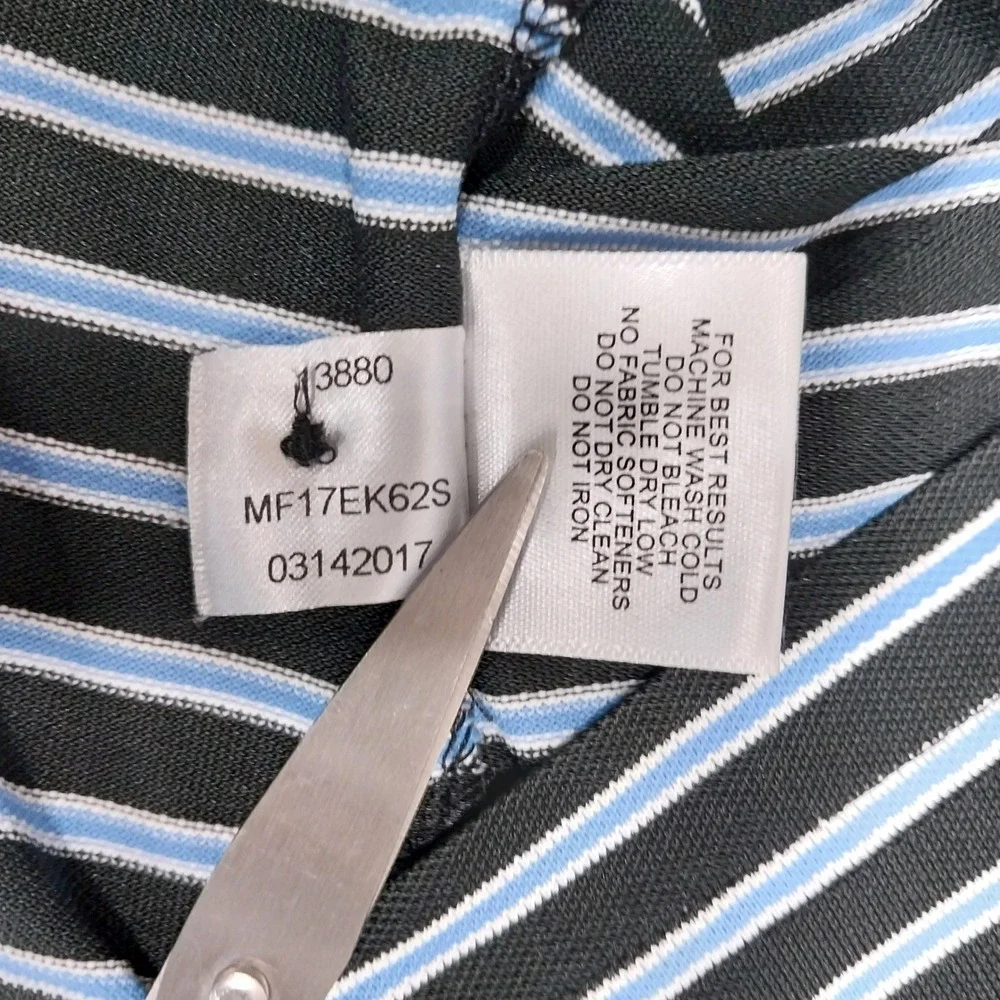 Peter Millar Polo Shirt Summer Comfort Striped Large Black Blue Mens